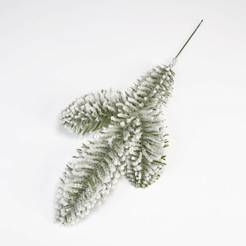 Гілка ялини в снігу одностороння, Зелена, 17-18 см (DEC-060547)