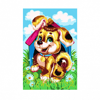 Картина по номерам 20х30 см, Весёлый пёсик (SXM-051538)