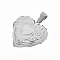 Медальйон Серце з візерунком з нержавіючої сталі, 29х29х7 мм, Темне срібло (STL-061286)