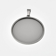 Основа круглая из нерж. стали, 41х38 мм, 35 мм, Темное серебро (STL-059491)