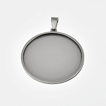 Основа кругла з нерж. сталі, 41х38 мм, 35 мм, Темне срібло (STL-059491)