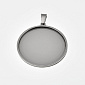Основа круглая из нерж. стали, 41х38 мм, 35 мм, Темное серебро (STL-059491)