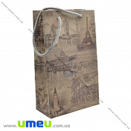 Подарочный пакет из крафт бумаги, 18х11х5 см, Лондон (UPK-019030)