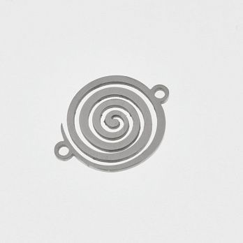 Коннектор из нерж. стали Спираль, 18х14 мм, Темное серебро (STL-061416)