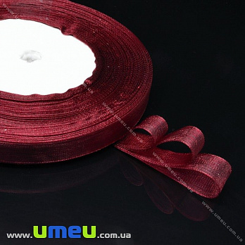 Лента из органзы, 10 мм, Бордовая (LEN-015791)