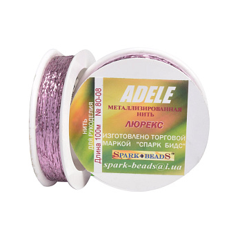 Нить металлизированая Люрекс Adele плоская, Розовая, 100 м (MUL-031518)