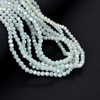 Намистини круглі грановані, 4 мм, М'ятні світлі АВ (BUS-052196)