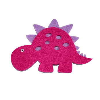 Декоративное изделие из фетра Динозаврик, 10х8 см, Малиновый (FLT-056569)