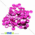 Пайетки Китай круглые граненые, 5 мм, Малиновые (PAI-013159)