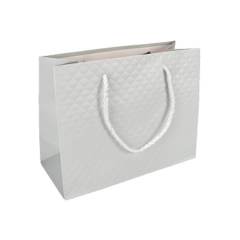 Подарочный пакет Ромбики, 23х17,5х10 см, Серый (UPK-035627)