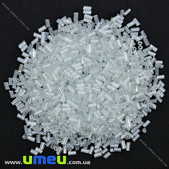 Бісер китайський стеклярус, 4,5 мм, Прозорий глазурирована (BIS-033237)