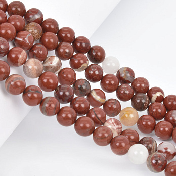 Бусины Яшма красная, Натур. камень, 8,5 мм, Круглые (BUS-058011)