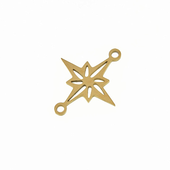 Конектор з нерж. сталі Зірка, 18х15 мм, Золото (STL-061414)