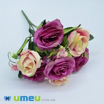 Букет троянд, 33 см, Персиково-малиновий (DIF-044940)