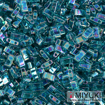 Бісер японський Miyuki HALF TILA №2458, 5х2,3 мм, Бірюзовий АВ (BIS-053251)