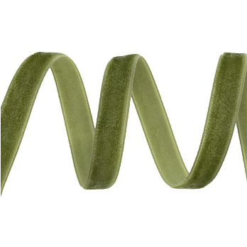 Лента бархатная, 10 мм, Оливковая (LEN-042176)