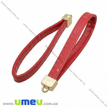 Основа для брелка, Кожзам, 10 см, Красная (OSN-036428)