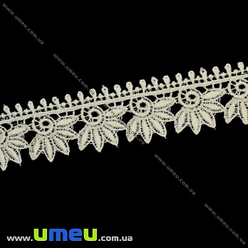 Мереживо плетене, 33 мм, Кремове (LEN-011915)