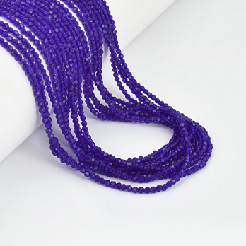 Бусины круглые граненые, 2 мм, Синие (BUS-057357)