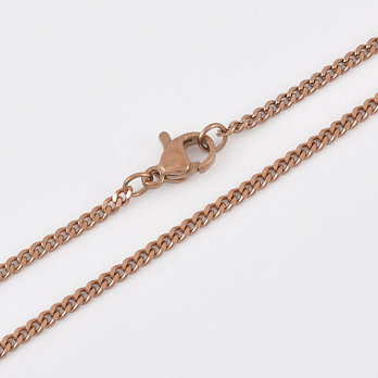 Основа на шию з нерж. ст., Рожеве золото, 2 мм, 50 см (STL-058306)