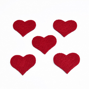 Декоративное изделие из фетра Сердечко, 3,5х3 см, Красное (FLT-051592)