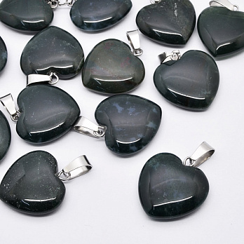 Підвіска Серце, Натур. камінь Агат індійський, 20х20 мм (POD-054338)
