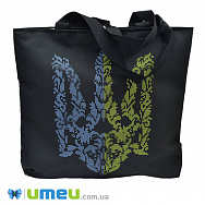 Сумка з принтом під вишивку, Трезуб, Чорна (SXM-044490)
