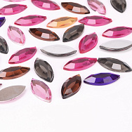 Кабошони пластикові, Човник гранований, 15х7 мм, Мікс (KAB-055198)