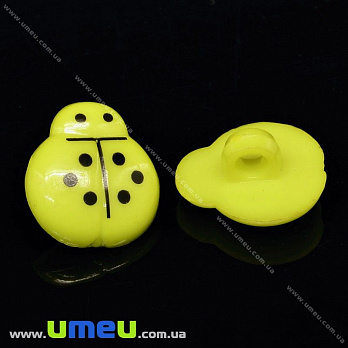 Гудзик пластиковий на ніжці Сонечко, 14х13 мм, Жовтий (PUG-032808)