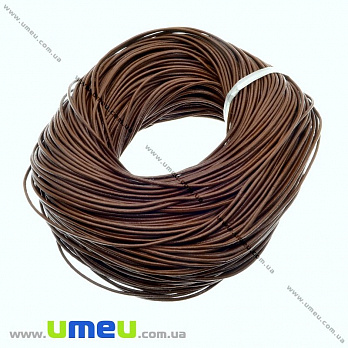 Кожаный шнур, 2 мм, Коричневый (LEN-012282)