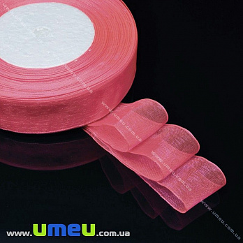 Стрічка з органзи, 20 мм, Коралове (LEN-019703)