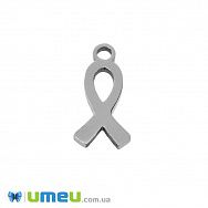 Подвеска из нерж. стали Ленточка, 14,5х7 мм, Темное серебро (STL-049171)