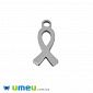 Подвеска из нерж. стали Ленточка, 14,5х7 мм, Темное серебро (STL-049171)
