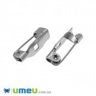 Основа для брошки з нерж. сталі, 14х5 мм, Темне срібло (STL-039698)