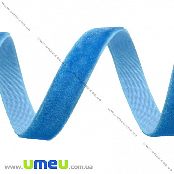 Лента бархатная, 10 мм, Голубая (LEN-027261)