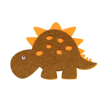 Декоративное изделие из фетра Динозаврик, 10х8 см, Коричневый (FLT-056568)
