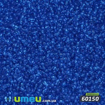 Бисер чешский 13/0, №60150, Голубой темный, Прозрачный (BIS-019770)