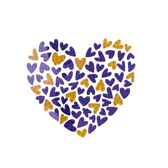 Набір алмазного живопису (наклейка) 10х9 см, Серце патріотичне (SXM-052500)