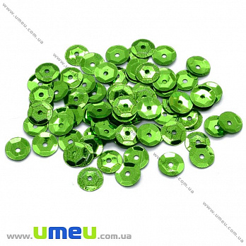 Пайетки Китай круглые граненые, 6,5 мм, Зеленые (PAI-013123)