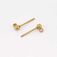 Пусети з нерж. сталі з кулькою 3 мм, 14х6 мм, Покриття 18 kt (STL-061305)