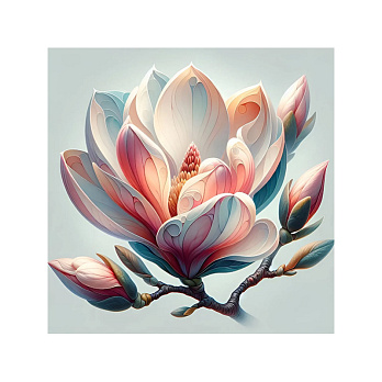 Набор алмазной живописи на подрамнике 30х30 см, Цветок магнолии (SXM-059086)