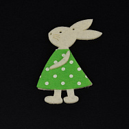 Декоративний виріб із фетру Кролик, 8х5 см, Зелений (FLT-057296)