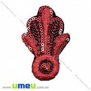 Термоаплікація з паєтками, 8х5 см, Червона (APL-021018)