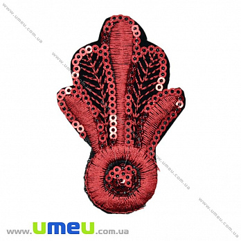 Термоаплікація з паєтками, 8х5 см, Червона (APL-021018)