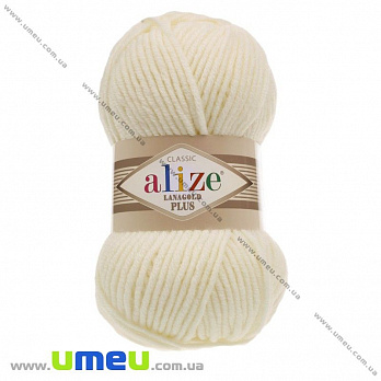 Пряжа Alize Lanagold Plus 100 г, 140 м, Молочная 01 (YAR-029543)