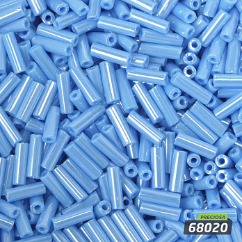 Бисер чешский Стеклярус 3, №68020, Голубой, Перламутровый, 7 мм (BIS-058905)