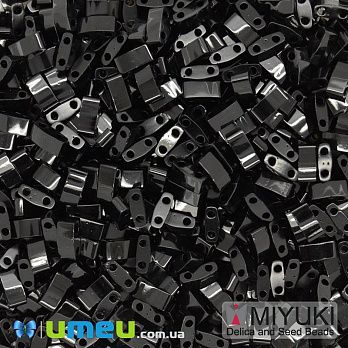 Бисер японский Miyuki HALF TILA №401, 5х2,3 мм, Черный (BIS-046066)