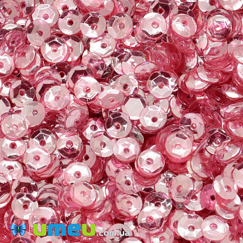 Паєтки Індія круглі грановані, 5 мм, Червоні (PAI-037806)