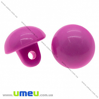 Пуговица пластиковая на ножке Круглая, 10,5х10 мм, Малиновая (PUG-008907)