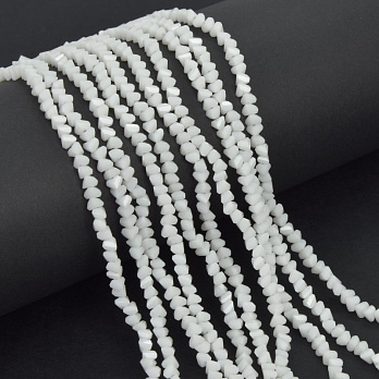 Намистини скляні скол (крихта), 3 мм, Білі (BUS-057467)